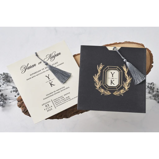 Lüks Nikah Davetiyesi Modeli Erdem Butiqline Davetiye 1128