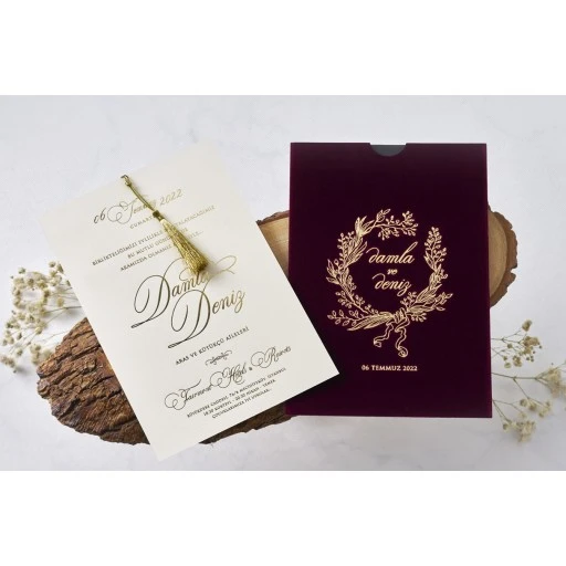 Lüks Nikah Davetiyesi Modeli Erdem Butiqline Davetiye 1173