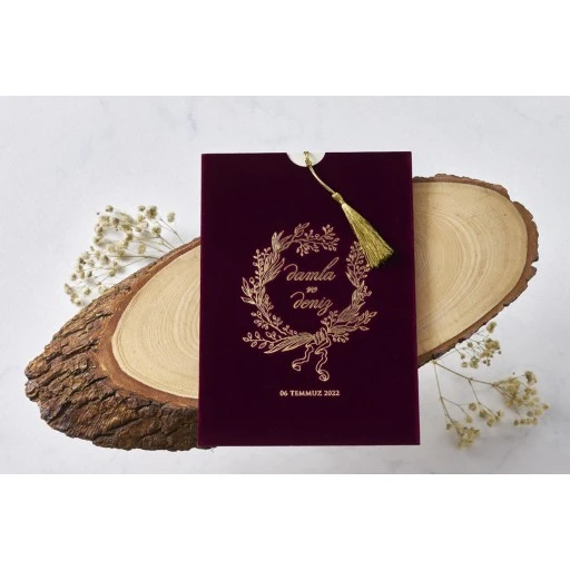 Lüks Nikah Davetiyesi Modeli Erdem Butiqline Davetiye 1173