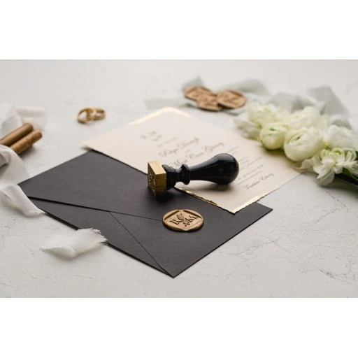 Mühürlü Düğün Davetiyesi Erdem Ekonom Davetiye 9192