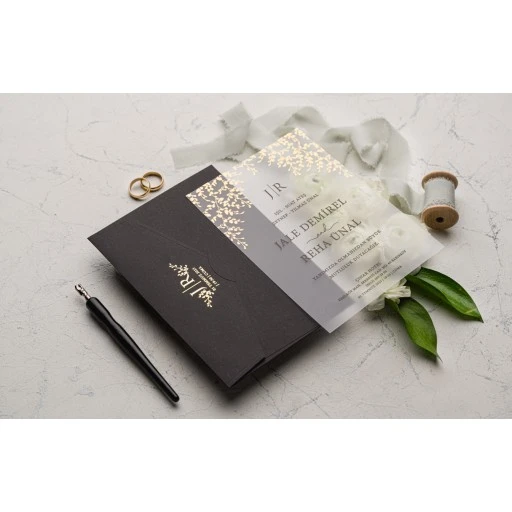 Şeffaf Düğün Davetiyesi Erdem Ekonom Davetiye 9214