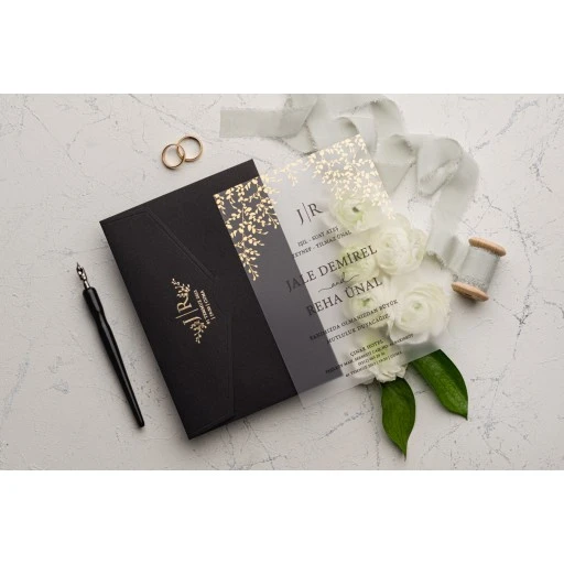 Şeffaf Düğün Davetiyesi Erdem Ekonom Davetiye 9214