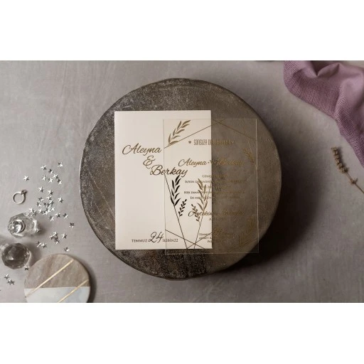 Lüks Modern Davetiye Modeli İklim Wedding Davetiye 8401