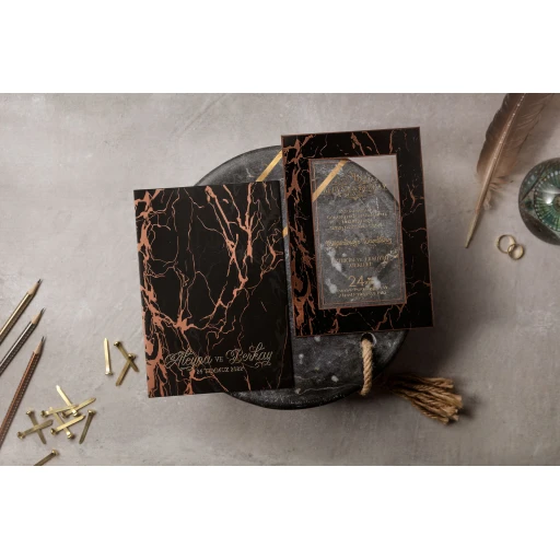 Lüks Modern Davetiye Modeli İklim Wedding Davetiye 8397