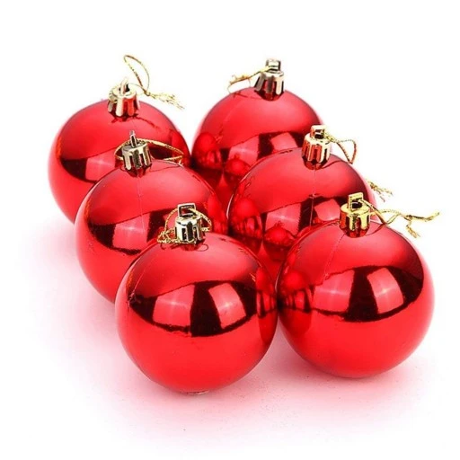 6 Li Cici 8 cm Ağaç Süsü Kırmızı