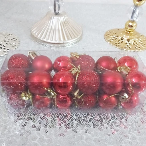 24 Li 3 cm Cici Toplar Yılbaşı Ağaç Süsü