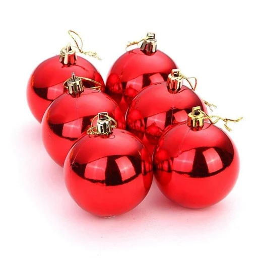 6 Lı 6 cm Cici Top Yılbaşı Ağaç Süsü