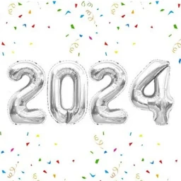 2025 Yılbaşı Süsleme Folo Balon Her Balon 40 cm Gümüş