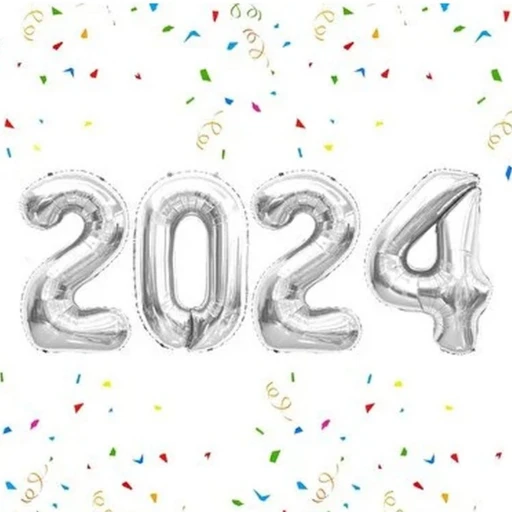 2025 Yılbaşı Süsleme Folo Balon Her Balon 40 cm Gümüş
