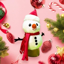 Yılbaşı Hediyesi, Yılbaşı Süsü Peluş Kardan Adam 25 cm