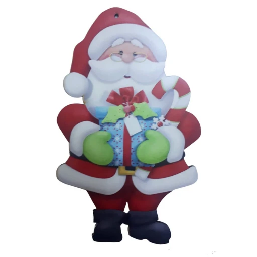 Ahşap Yılbaşı Noel Baba Büyük Ağaç Süsü (20x12cm)