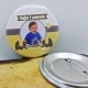 Sarı Gümüş Giri Fil Konsept Doğum Günü Rozeti Resimli Metal 6 cm İğneli Yaka Rozeti