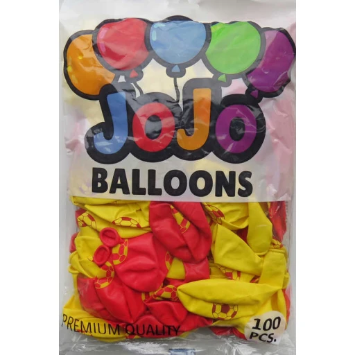 Balon Futbol Baskılı Sarı Kırmızı 100'lü