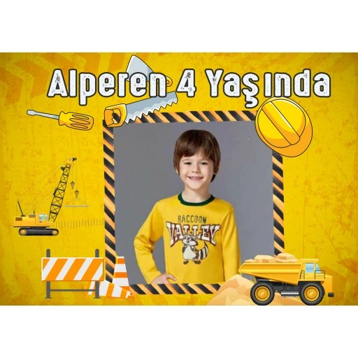 İnşaat Temalı Afiş 30x42 Pvc Kaplı