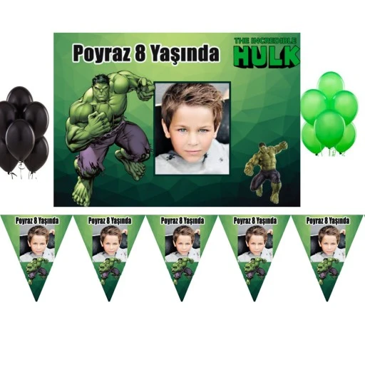 Hulk Kişiye Özel Afiş Ve Flama Doğum Günü Süsleme Seti Hdts181