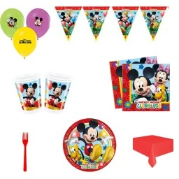 Mickey Mouse Doğum Günü Süsleri Masa Seti Parti Seti Ekonomik Set 8 Kişilik
