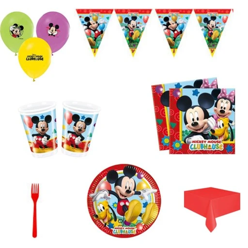 Mickey Mouse Doğum Günü Süsleri Masa Seti Parti Seti Ekonomik Set 8 Kişilik