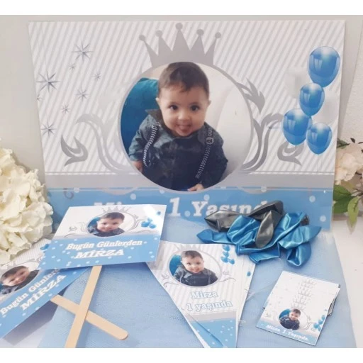 Prens Kral Doğum Günü Süsleme Ve Magmet Seti Gümüş Hdts116