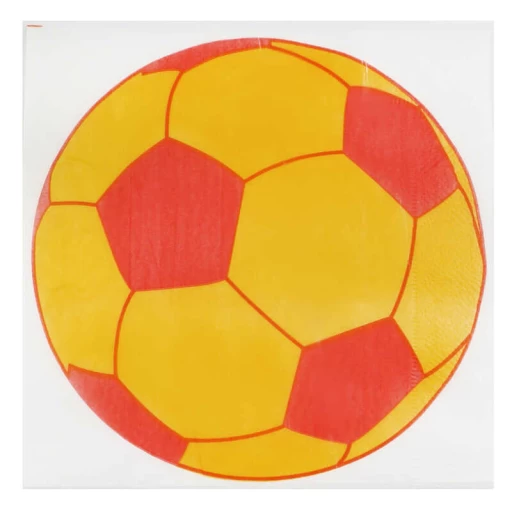 Peçete Futbol Topu 20'li Sarı Kırmızı