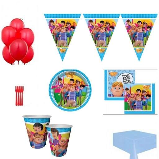 Rafadan Tayfa Doğum Günü Süsleri Masa Seti Parti Seti Ekonomik Set 16 Kişilik