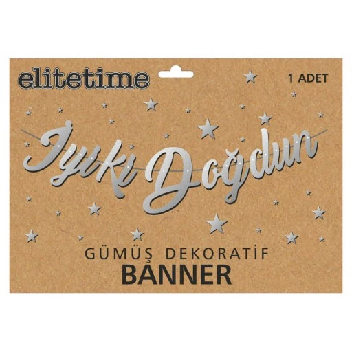 Flama İyiki Doğdun Metalize Gümüş