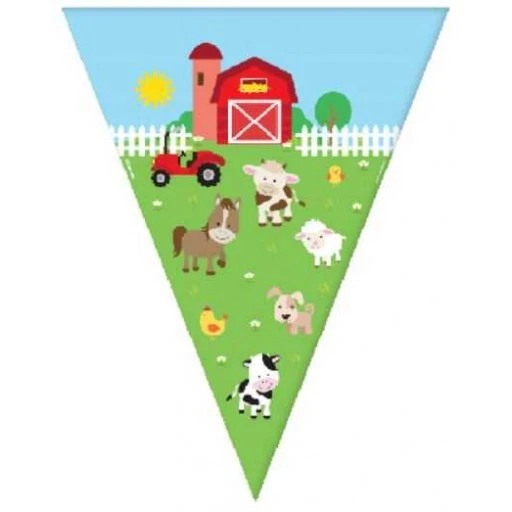 Flama Üçgen Bayrak Çiftlik Hayvanları Set