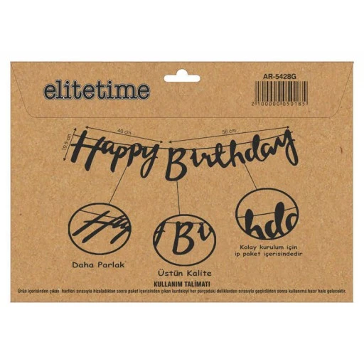 Flama Happy Brıthday Metalize Gümüş Doğum Günü Süsü