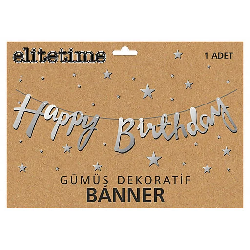 Flama Happy Brıthday Metalize Gümüş Doğum Günü Süsü