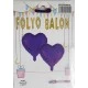 Folyo Balon Kalpli Mor 10 inç 2'li