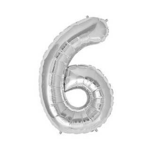 Folyo Balon Rakam 6 Gümüş 32ınc
