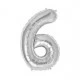 Folyo Balon Rakam 6 Gümüş 32ınc