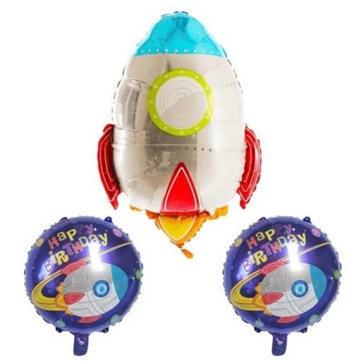 Roket Folyo Balon 3'lü Set 45cm - 70cm