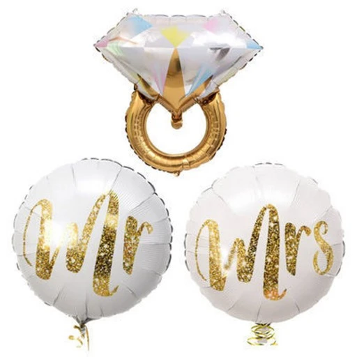 Tektaş Yüzük Folyo Balon 3'lü Set Rose Gold (bronz) 50cm - 80cm