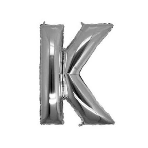 Folyo Balon Harf K Gümüş 16 inç(40cm)