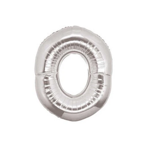 Folyo Balon Rakam 0 Gümüş 16 inç(40cm)