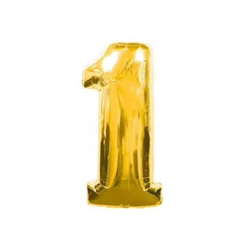 Folyo Balon Rakam 1 Altın 16 inç(40cm)