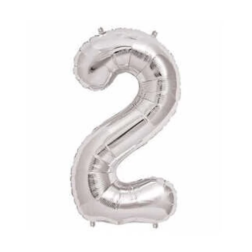 Folyo Balon Rakam 2 Gümüş 32 inç Y