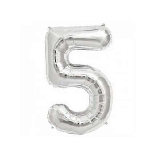 Folyo Balon Rakam 5 Gümüş 32ınc