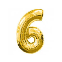 Folyo Balon Rakam 6 16 inç Altın