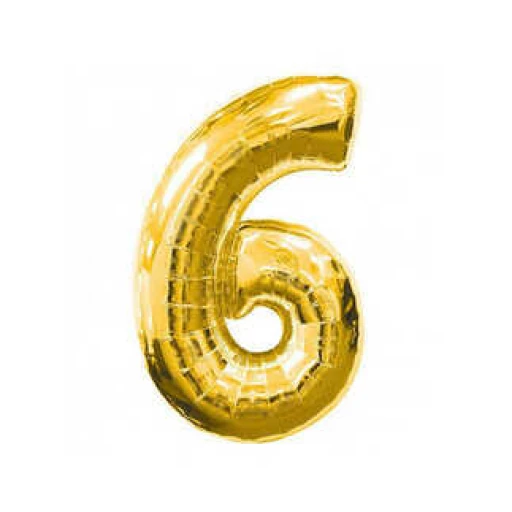 Folyo Balon Rakam 6 16 inç Altın