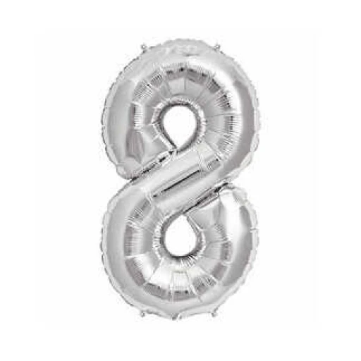 Folyo Balon Rakam 8 Gümüş 32ınc