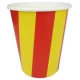 Bardak Karton Çizgili Sarı Kırmızı 8 Oz 8'lı