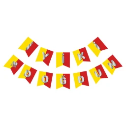 Flama İyiki Doğdun Çizgili Sarı Kırmızı