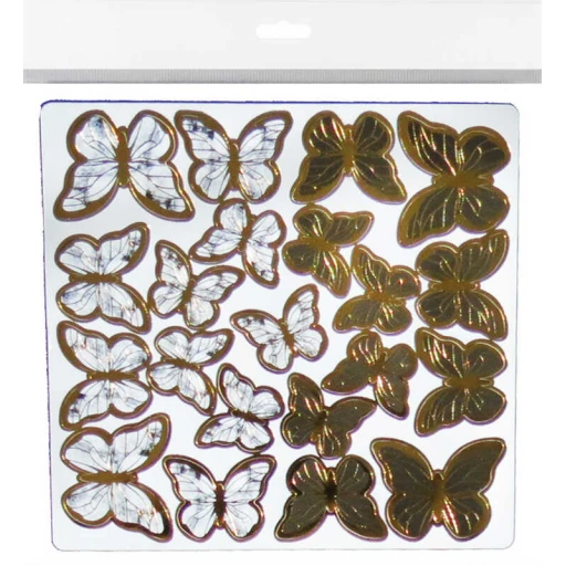 Kelebek Dekoratif Süs Varaklı Siyah Set:63 Adet