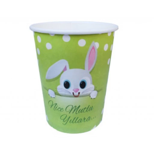 Bardak Karton Tavşan Resimli 8oz 8'lı