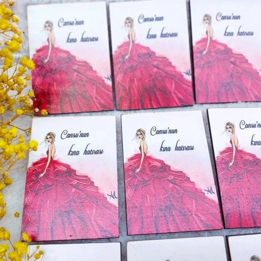 Ahşap Magnet Kına Hatırası Uv