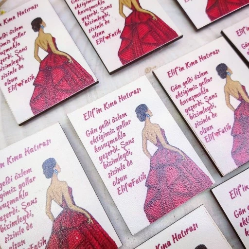 Ahşap Magnet Kına Hatırası Uv