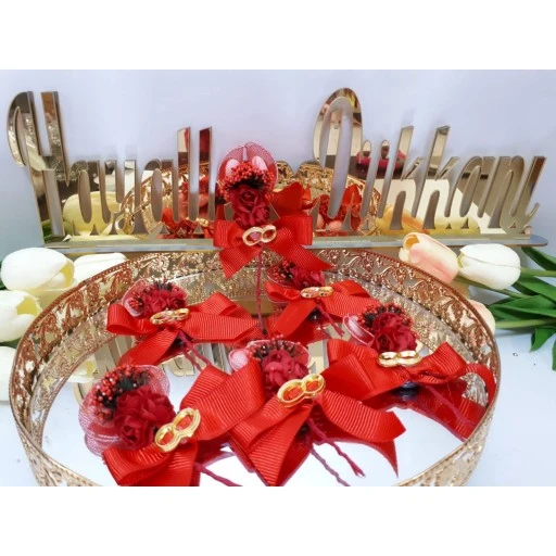 Alyanslı Kıpkırmızı Kına Gecesi Hediyesi