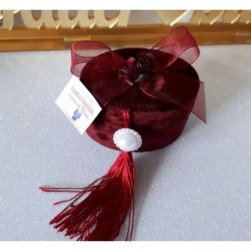 Bordo Flok Kutu Kına Gecesi Hediyelik