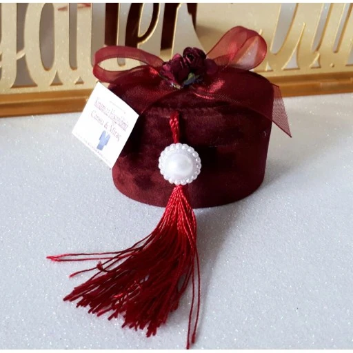 Bordo Flok Kutu Kına Gecesi Hediyelik